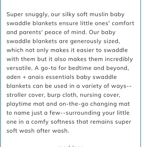 Aden & Anais Muslin Swaddle Blanket - Picture 7 of 8